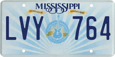 MS license plate LVY764