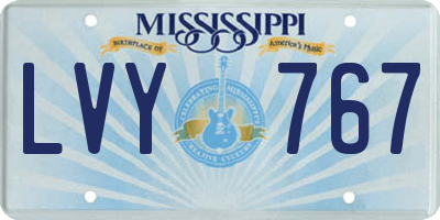 MS license plate LVY767