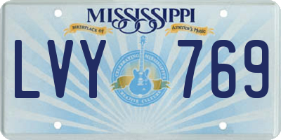 MS license plate LVY769
