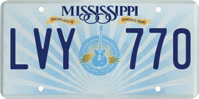 MS license plate LVY770