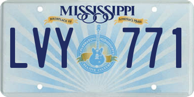 MS license plate LVY771