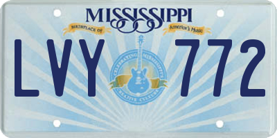 MS license plate LVY772