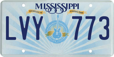 MS license plate LVY773