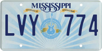 MS license plate LVY774