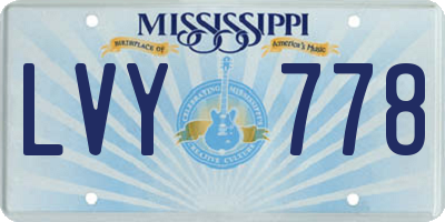 MS license plate LVY778