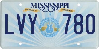 MS license plate LVY780