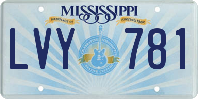 MS license plate LVY781