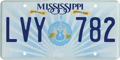 MS license plate LVY782