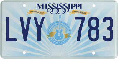 MS license plate LVY783
