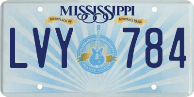 MS license plate LVY784