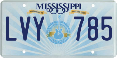 MS license plate LVY785
