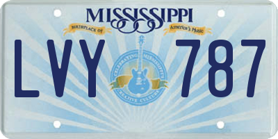 MS license plate LVY787