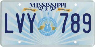 MS license plate LVY789