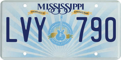 MS license plate LVY790