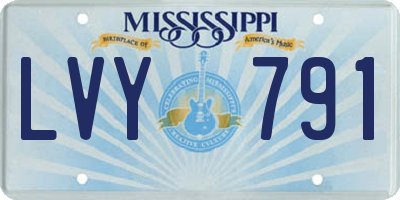 MS license plate LVY791