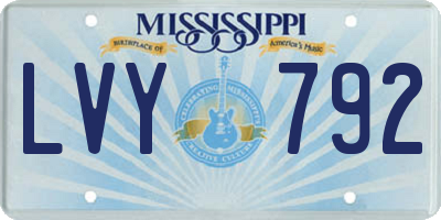MS license plate LVY792