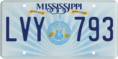 MS license plate LVY793