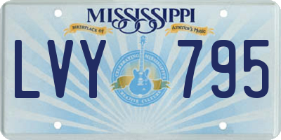 MS license plate LVY795