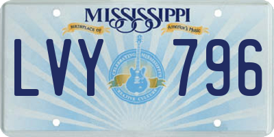 MS license plate LVY796