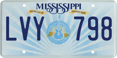 MS license plate LVY798