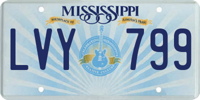 MS license plate LVY799