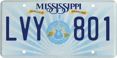 MS license plate LVY801