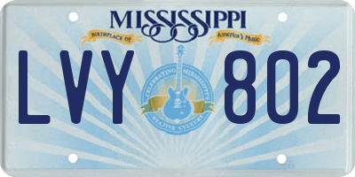 MS license plate LVY802