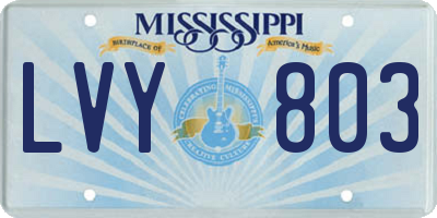 MS license plate LVY803