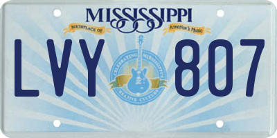MS license plate LVY807