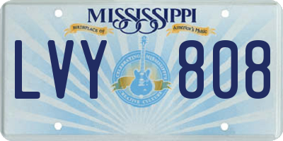 MS license plate LVY808