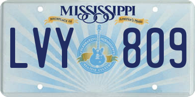 MS license plate LVY809
