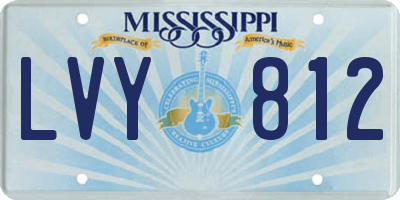MS license plate LVY812