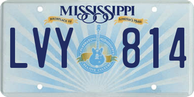 MS license plate LVY814