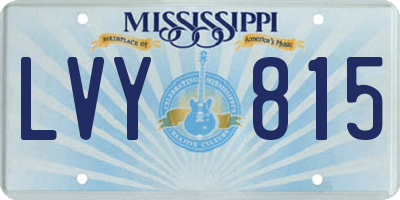 MS license plate LVY815