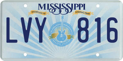 MS license plate LVY816