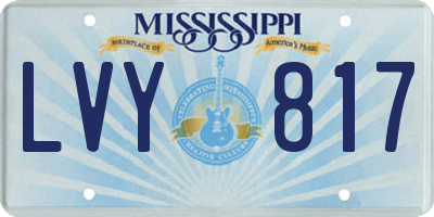 MS license plate LVY817