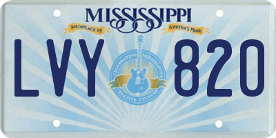 MS license plate LVY820