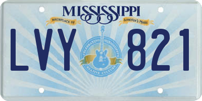 MS license plate LVY821