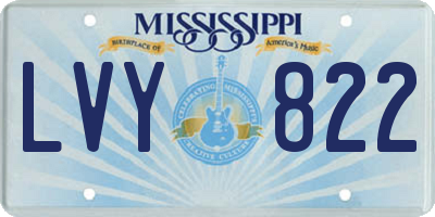 MS license plate LVY822