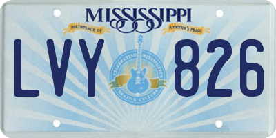 MS license plate LVY826