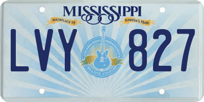 MS license plate LVY827