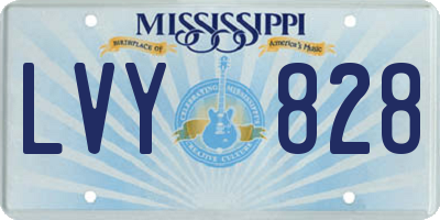 MS license plate LVY828