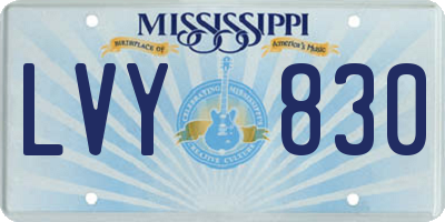 MS license plate LVY830