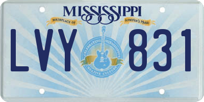 MS license plate LVY831