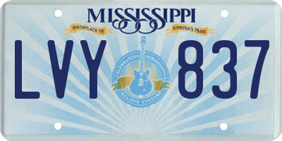 MS license plate LVY837