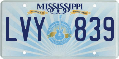 MS license plate LVY839