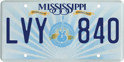 MS license plate LVY840