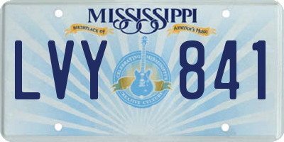 MS license plate LVY841