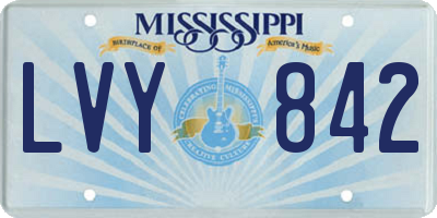 MS license plate LVY842