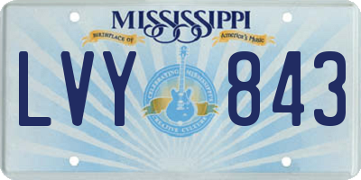 MS license plate LVY843